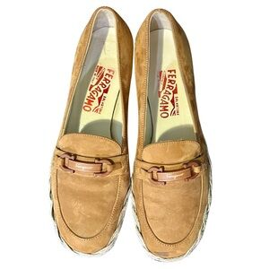 Salvatore Ferragamo Suede Nabuck Espadrille Loafers